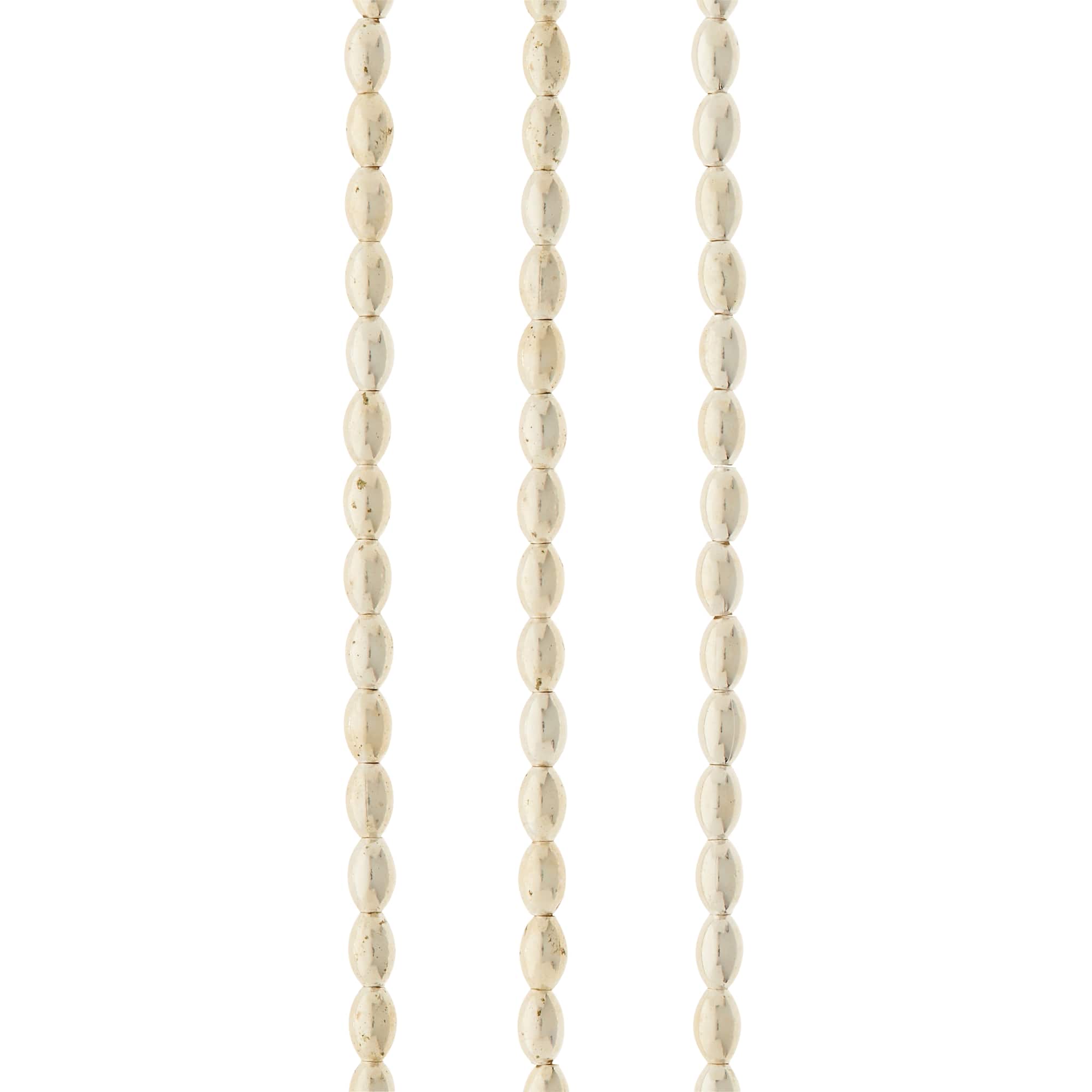 Silver Metal Small Oval Beads, 6mm by Bead Landing™